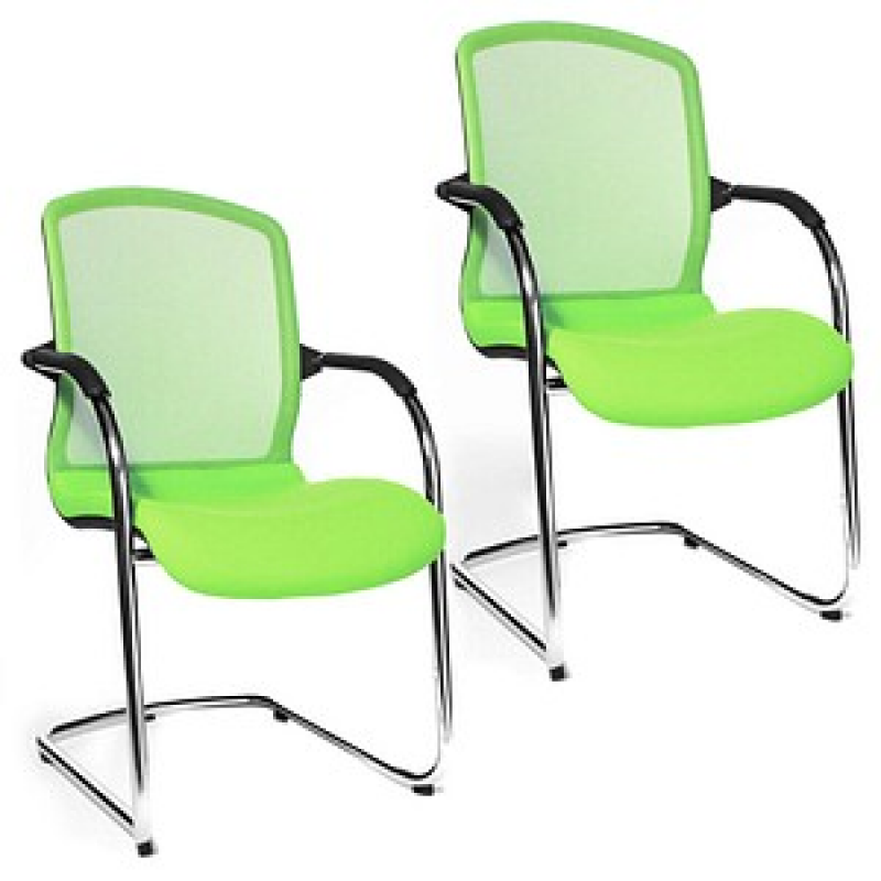Topstar Besucherstühle Open Chair 100 OC590 T35 grün Stoff, 2 St. – Bild 1 von 6