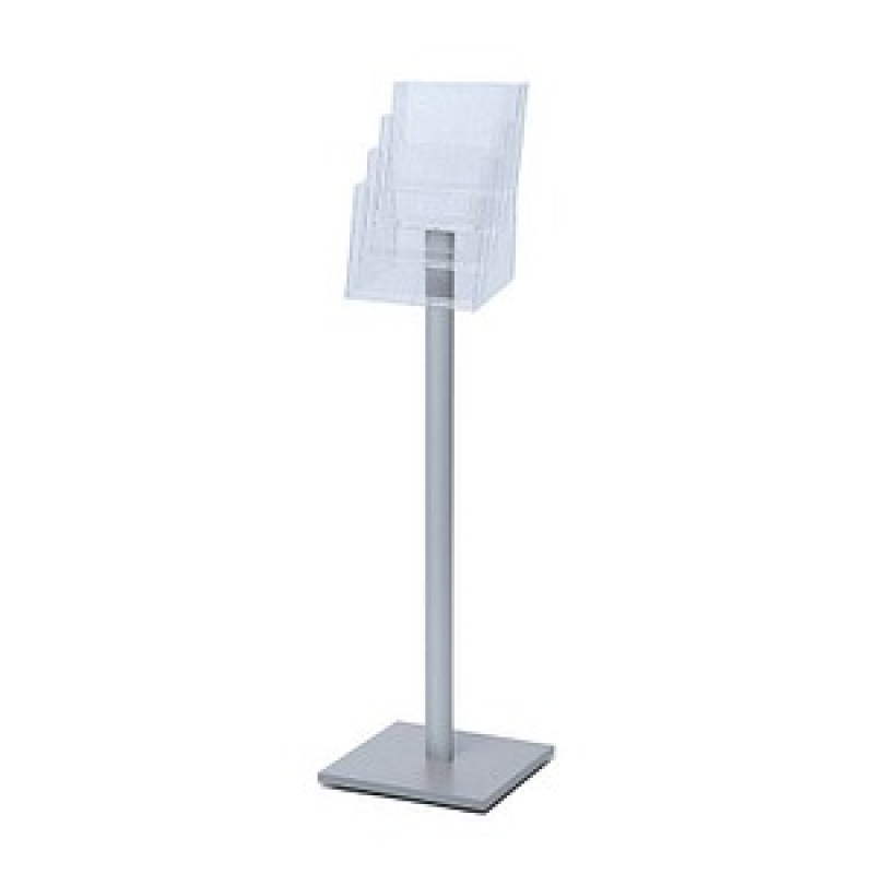Showdown® Displays Prospektständer MB4C230 transparent DIN A4 4 Fächer 33,0 x 33,0 x 111,5 cm, 1 St. – Bild 1 von 2