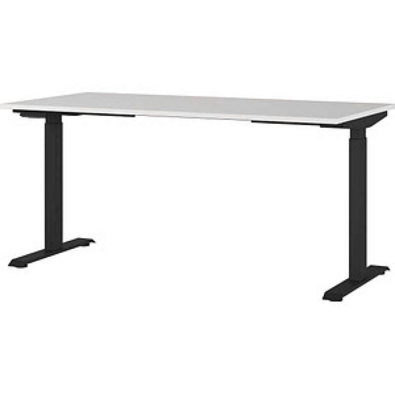 GERMANIA JET höhenverstellbarer Schreibtisch lichtgrau rechteckig, T-Fuß-Gestell schwarz 160,0 x 80,0 cm – Bild 1 von 5