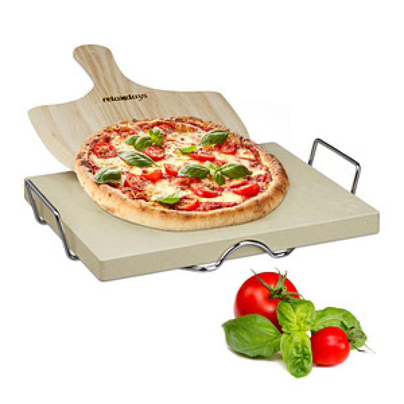 relaxdays Pizzastein-Set beige, 1 St. – Bild 1 von 8