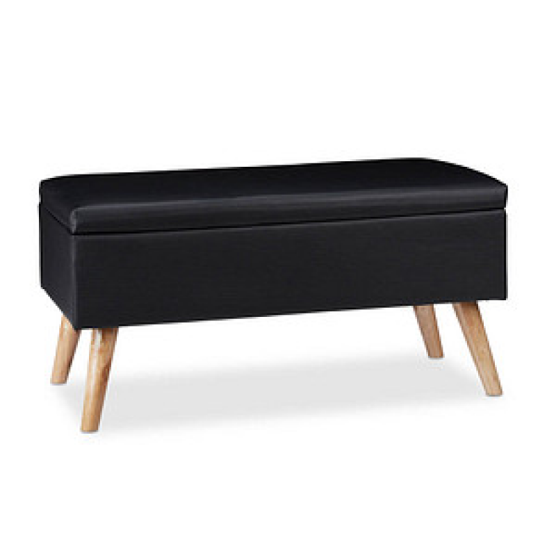 relaxdays Sitztruhe 10025734_46 schwarz Holz 80,0 cm – Bild 1 von 9
