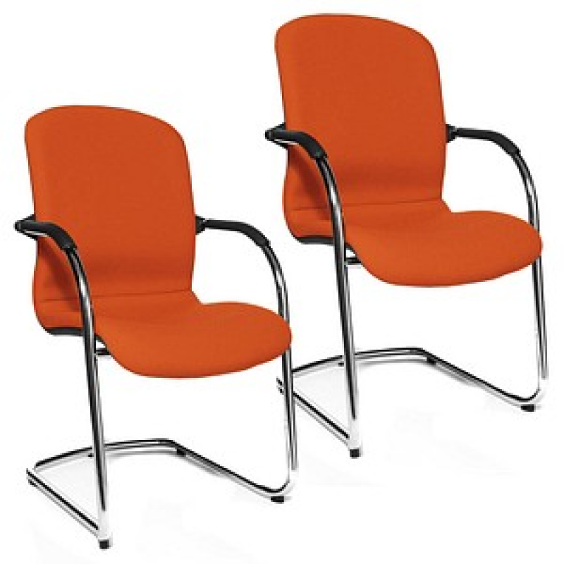 Topstar Besucherstühle Open Chair 110 OC690 T34 orange Stoff, 2 St. – Bild 1 von 6