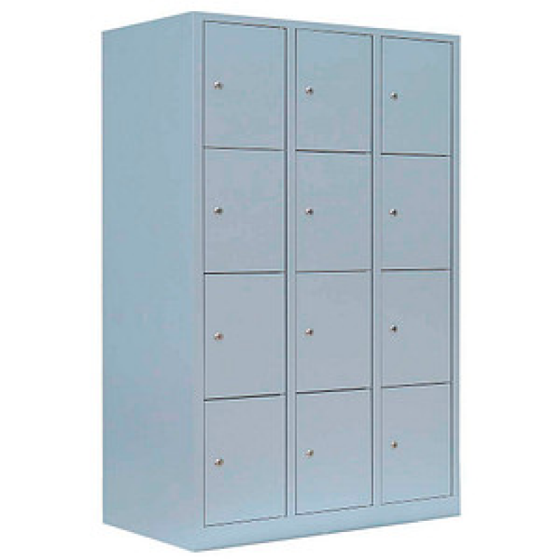 LÜLLMANN Schließfachschrank lichtgrau 523430, 12 Schließfächer 118,5 x 50,0 x 180,0 cm – Bild 1 von 5