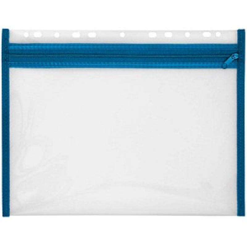 VELOFLEX Reißverschlussbeutel VELOBAG® DIN A4 transparent/blau 0,3 mm, 1 St. – Bild 1 von 2
