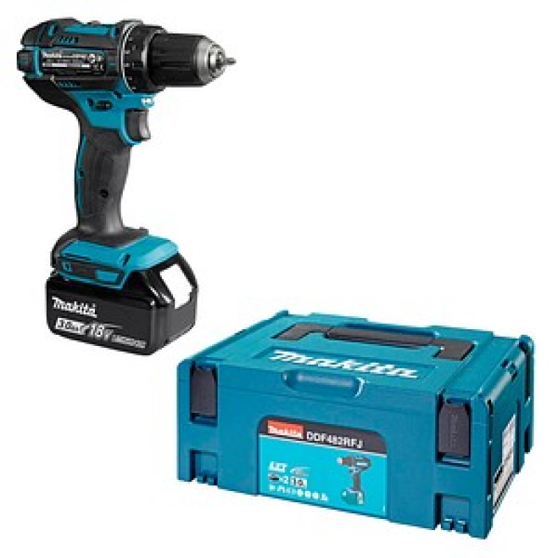makita DDF482RFJ Akku-Bohrschrauber-Set 18,0 V, mit 2 Akkus – Bild 1 von 10