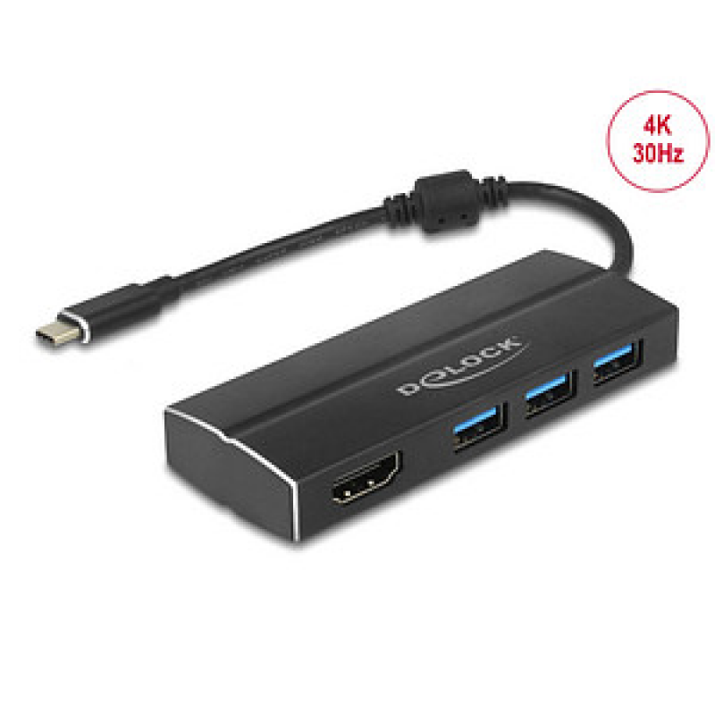 DeLOCK USB-Hub 3-fach schwarz – Bild 1 von 2