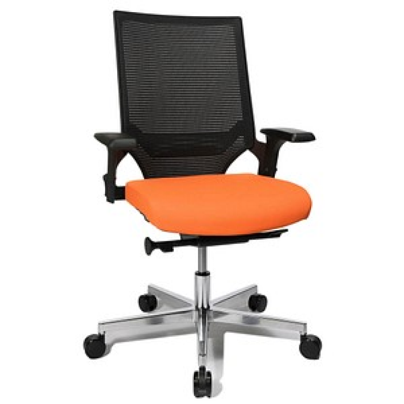 Topstar Bürostuhl T300, TA309A T340 Stoff orange, Gestell alu – Bild 1 von 4