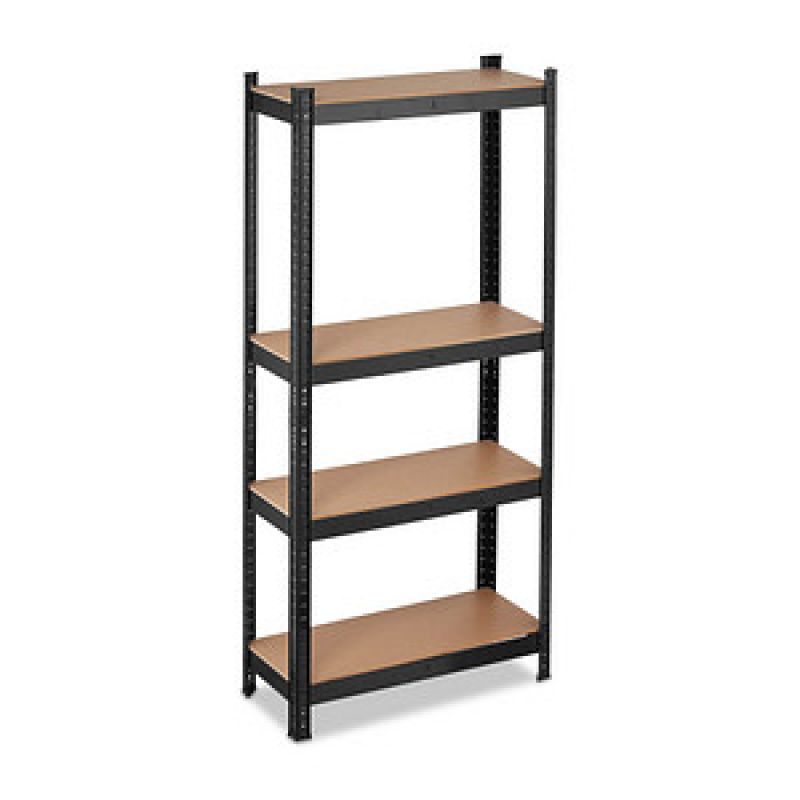relaxdays Schwerlastregal 10033048_0 schwarz/braun 70,0 x 30,0 x 150,0 cm – Bild 1 von 9