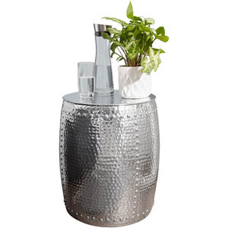 WOHNLING Beistelltisch rund Aluminium silber 42,0 x 42,0 x 49,0 cm, 1 St. – Bild 1 von 6