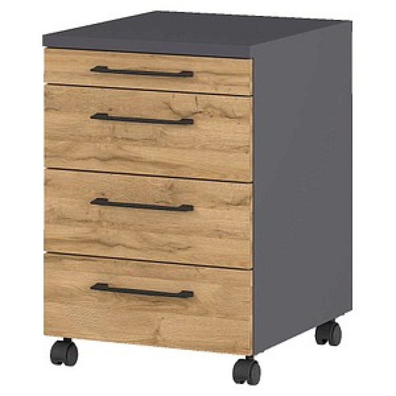 GERMANIA Profi 3.0 Rollcontainer grafit, grandson-eiche 4 Auszüge 42,0 x 49,0 x 61,0 cm – Bild 1 von 9