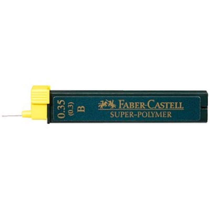 FABER-CASTELL SUPER-POLYMER Feinminen-Bleistiftminen schwarz B 0,35 mm, 12 St. – Bild 1 von 4
