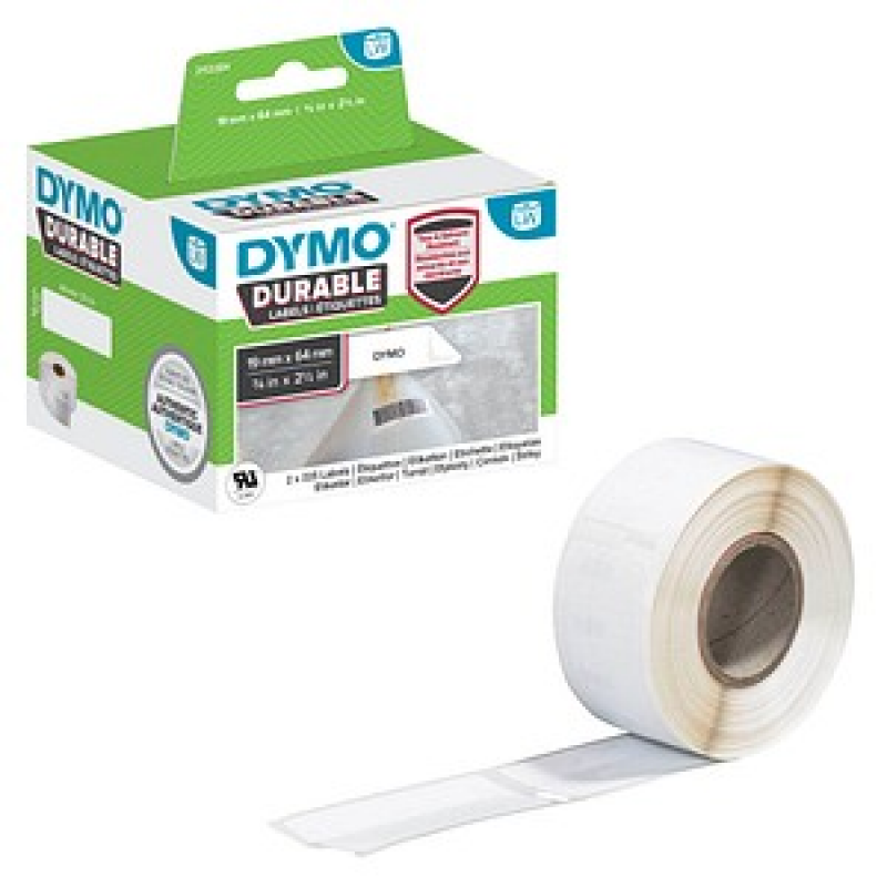 DYMO Etikettenrollen für Etikettendrucker 1933085 weiß, 19,0 x 64,0 mm, 2 x 450 Etiketten – Bild 1 von 3