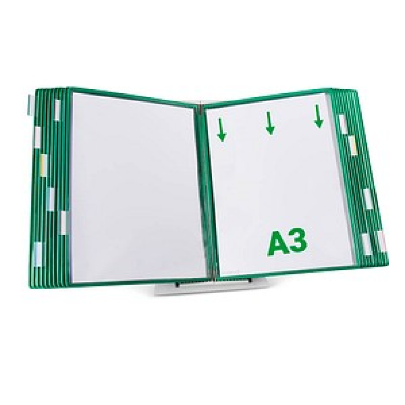 tarifold Sichttafelsystem 433205 DIN A3 grün mit 20 St. Sichttafeln, 1 St.