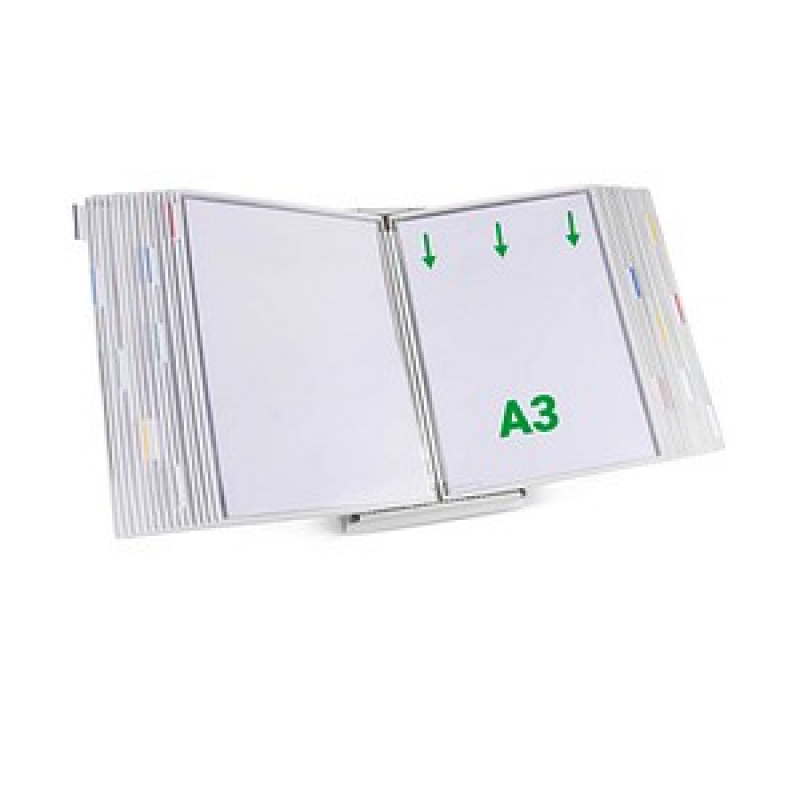 tarifold Sichttafelsystem 433302 DIN A3 weiß mit 30 St. Sichttafeln, 1 St.