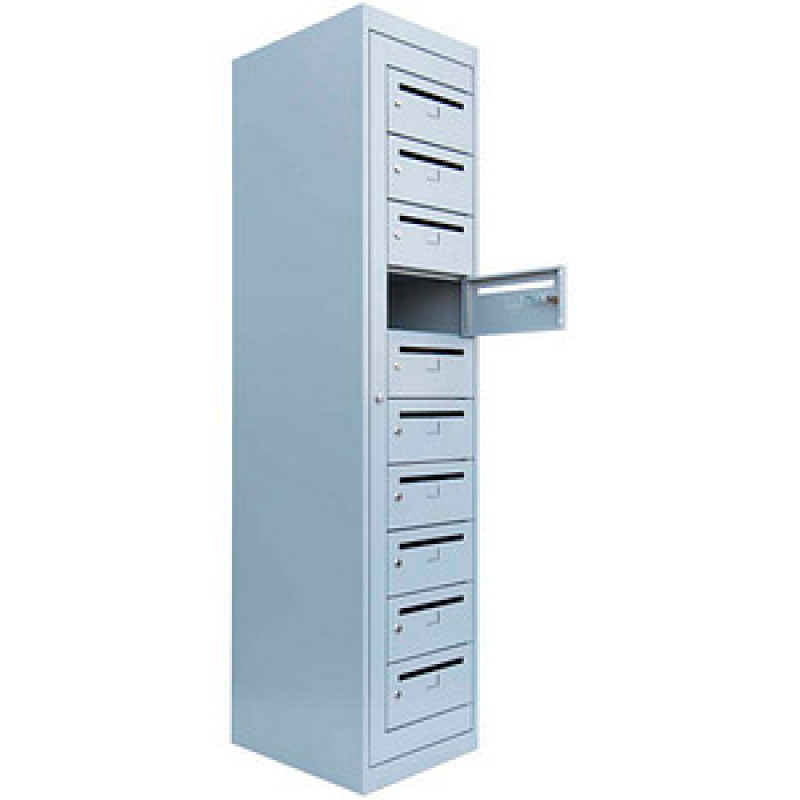 LÜLLMANN Schließfachschrank lichtgrau 526410, 10 Schließfächer 40,0 x 50,0 x 180,0 cm – Bild 1 von 4