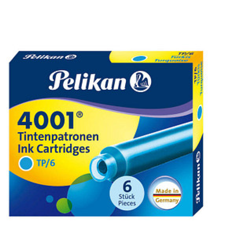 Pelikan Tintenpatronen für Füller 4001 TP/6 türkis, 6 St.