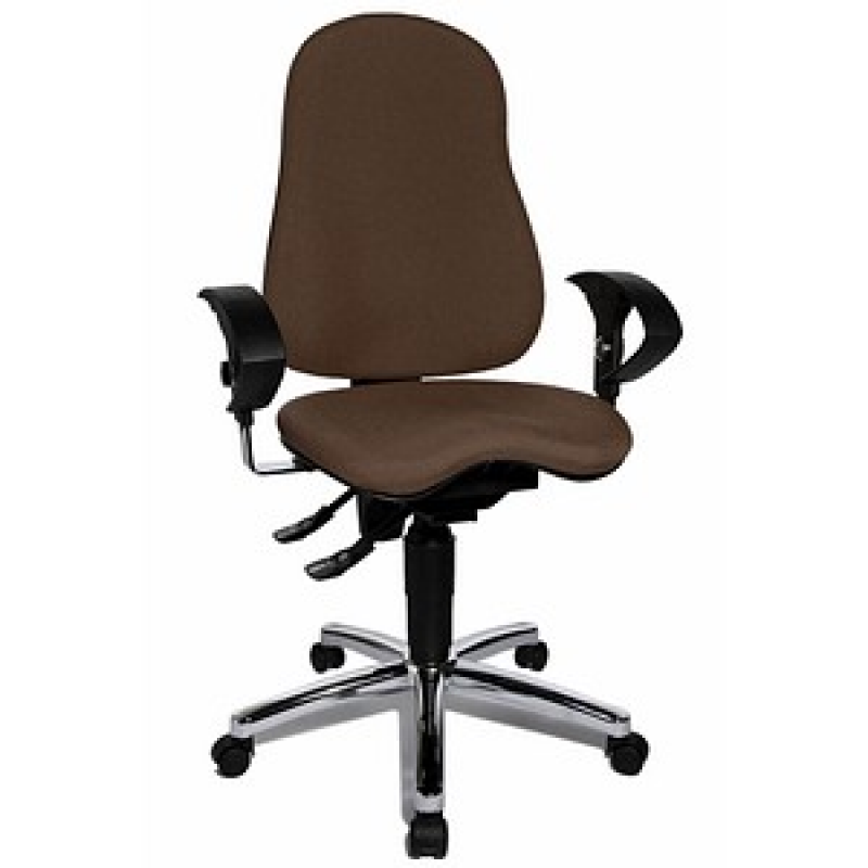 Topstar Bürostuhl Sitness® 10, SI59U G08 Stoff braun, Gestell chrom – Bild 1 von 4