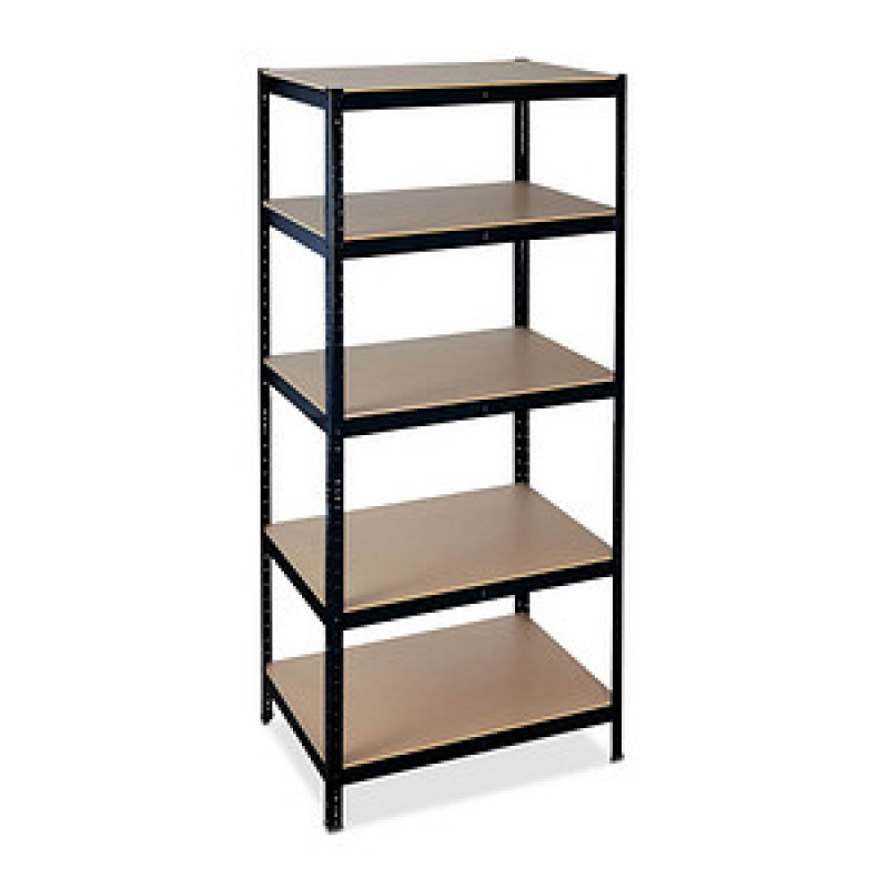 relaxdays Schwerlastregal 10033053_0 schwarz/braun 90,0 x 60,0 x 200,0 cm – Bild 1 von 9