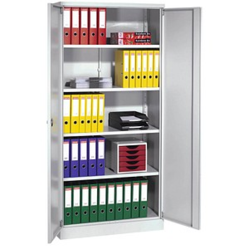 Gürkan Stahlschrank 100064 lichtgrau 4 Fachböden 92,0 x 42,0 x 195,0 cm, zerlegt, 1 St. – Bild 1 von 11