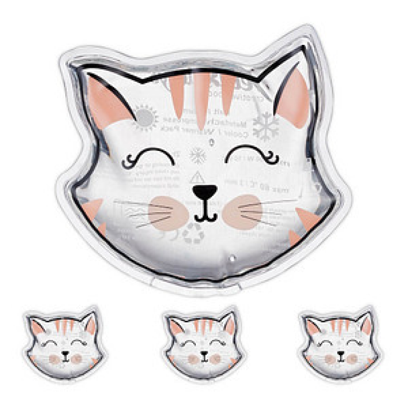 relaxdays Kühlpads Katze 10046696_1420 transparent 11,0 x 10,0 cm, 4 St. – Bild 1 von 7