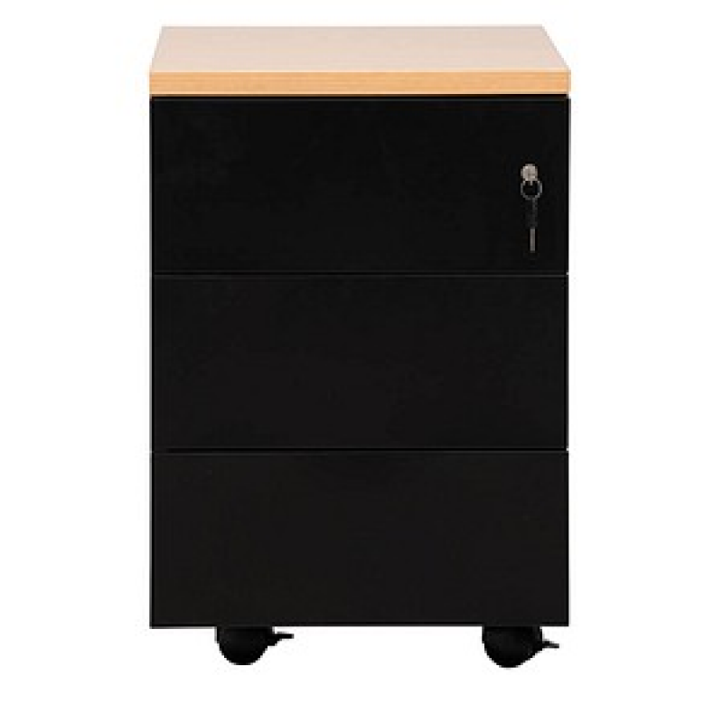 Gürkan Rollcontainer schwarz 3 Auszüge 40,0 x 60,0 x 62,0 cm – Bild 1 von 3