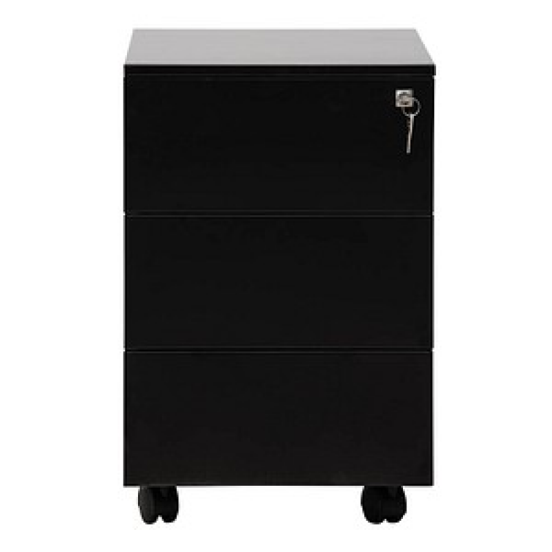 Gürkan Rollcontainer schwarz 3 Auszüge 40,0 x 60,0 x 61,0 cm – Bild 1 von 3