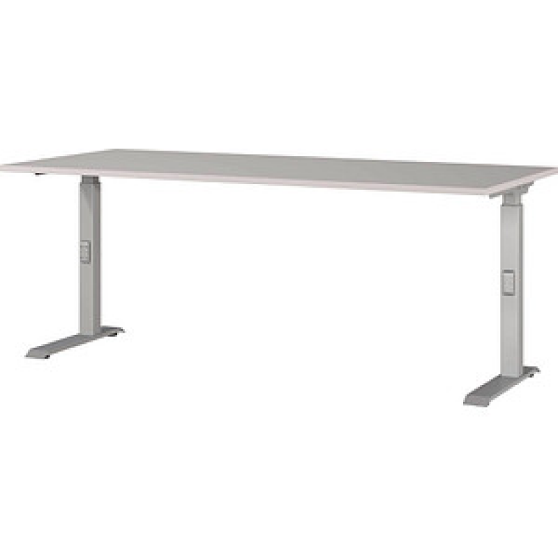 GERMANIA DOWNEY höhenverstellbarer Schreibtisch kaschmir rechteckig, C-Fuß-Gestell silber 180,0 x 80,0 cm – Bild 1 von 4
