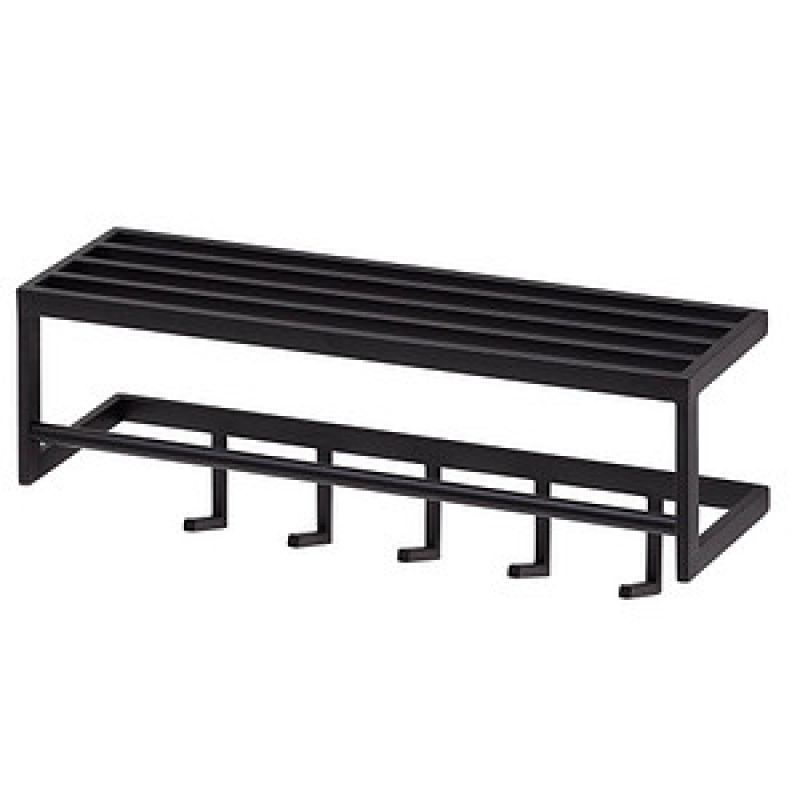 WOHNLING Wandgarderobe WL6.449 schwarz Metall 5 Haken 70,0 x 20,0 cm, 1 St. – Bild 1 von 6