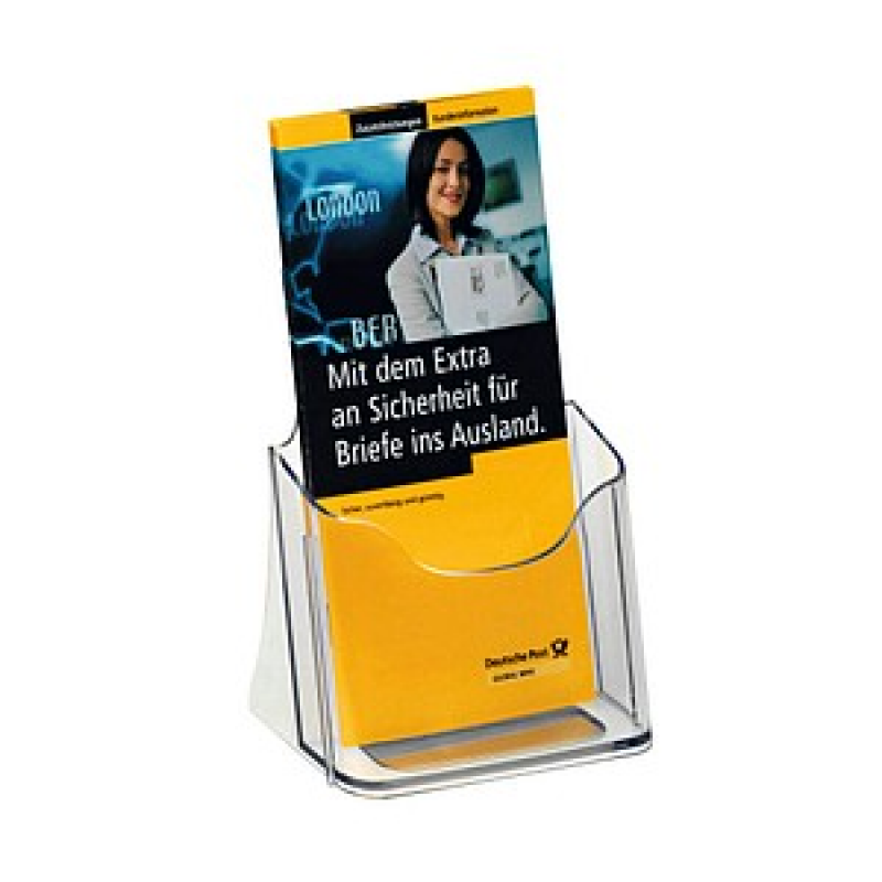 SIGEL Tischprospekthalter transparent 1/3 DIN A4 12,5 x 7,5 x 20,0 cm, 1 St. – Bild 1 von 4