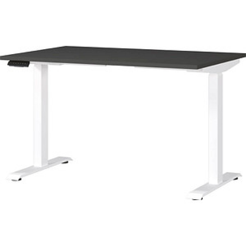 GERMANIA JET höhenverstellbarer Schreibtisch grafit rechteckig, T-Fuß-Gestell weiß 120,0 x 80,0 cm – Bild 1 von 6