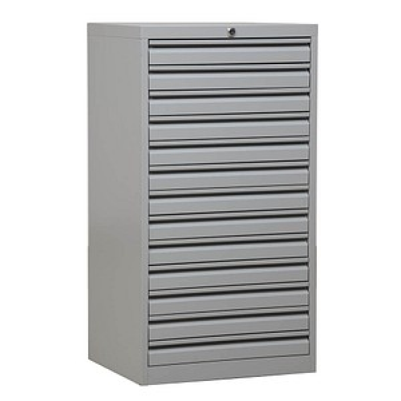 Gürkan Schubladenschrank lichtgrau 13 Schubladen 53,0 x 43,0 x 98,0 cm, 1 St. – Bild 1 von 4