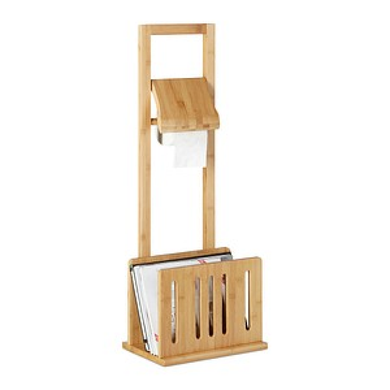 relaxdays Toilettenpapierhalter braun, 1 St. – Bild 1 von 4