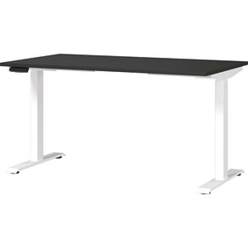 GERMANIA JET höhenverstellbarer Schreibtisch grafit rechteckig, T-Fuß-Gestell weiß 140,0 x 80,0 cm – Bild 1 von 6