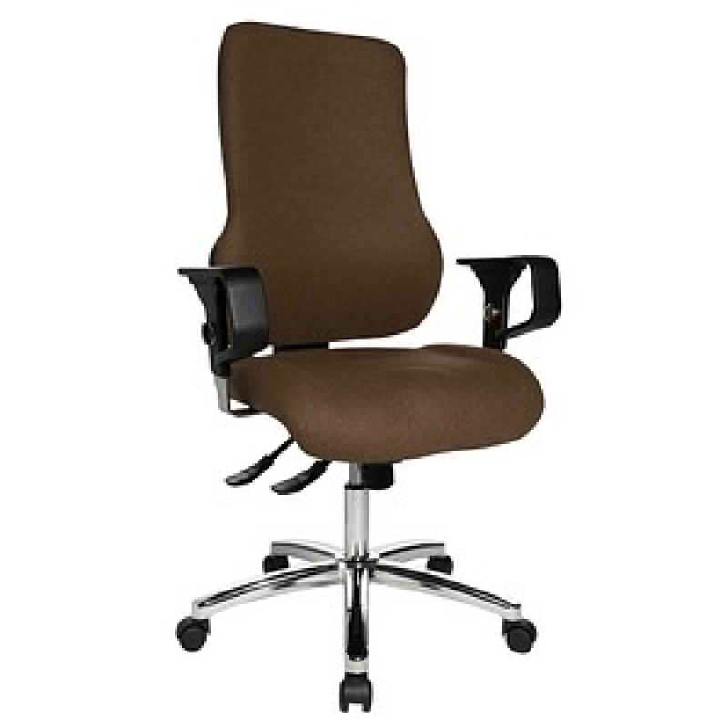 Topstar Bürostuhl Sitness 55, SD69X L59 Stoff braun, Gestell chrom – Bild 1 von 5