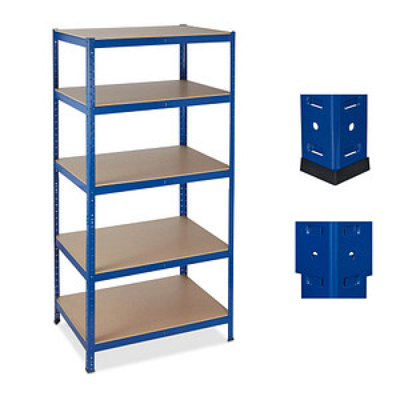 relaxdays Schwerlastregal 10026754_0 blau 90,0 x 60,0 x 180,0 cm – Bild 1 von 8