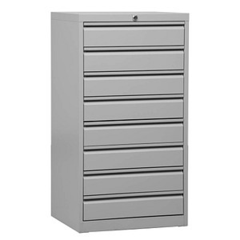 Gürkan Schubladenschrank lichtgrau 8 Schubladen 53,0 x 43,0 x 98,0 cm, 1 St. – Bild 1 von 4