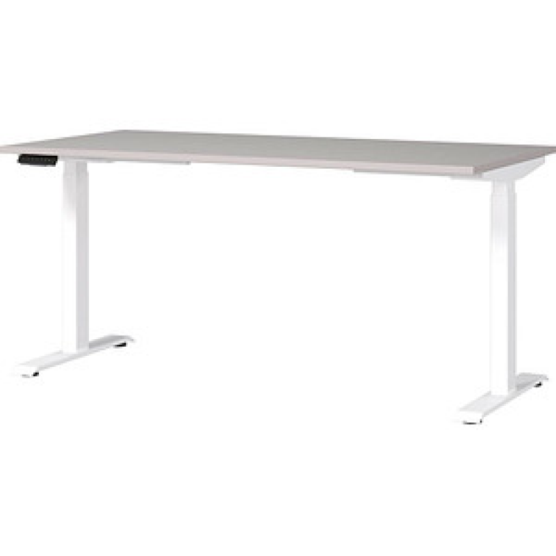 GERMANIA JET höhenverstellbarer Schreibtisch kaschmir rechteckig, T-Fuß-Gestell weiß 160,0 x 80,0 cm – Bild 1 von 6
