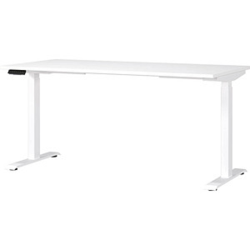 GERMANIA Mailand höhenverstellbarer Schreibtisch weiß rechteckig, T-Fuß-Gestell weiß 160,0 x 80,0 cm – Bild 1 von 11