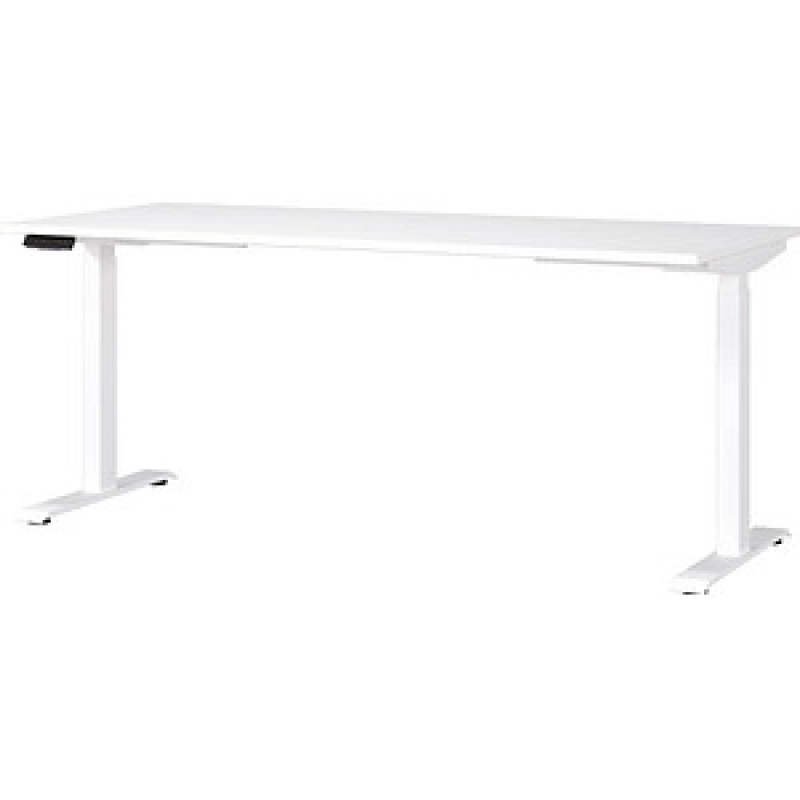 GERMANIA JET höhenverstellbarer Schreibtisch weiß rechteckig, T-Fuß-Gestell weiß 180,0 x 80,0 cm – Bild 1 von 6