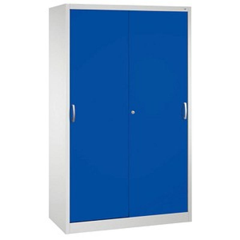 CP Schiebetürenschrank C 2000 Acurado, 2040-00 S10167 lichtgrau, enzianblau 4 Fachböden 120,0 x 40,0 x 195,0 cm – Bild 1 von 5