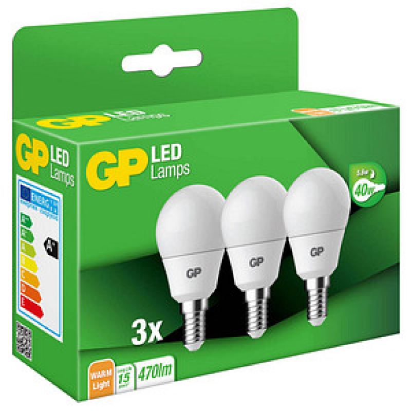 GP LED-Lampen Deco Mini Globe E14 4,9 W matt, 3 St. – Bild 1 von 3