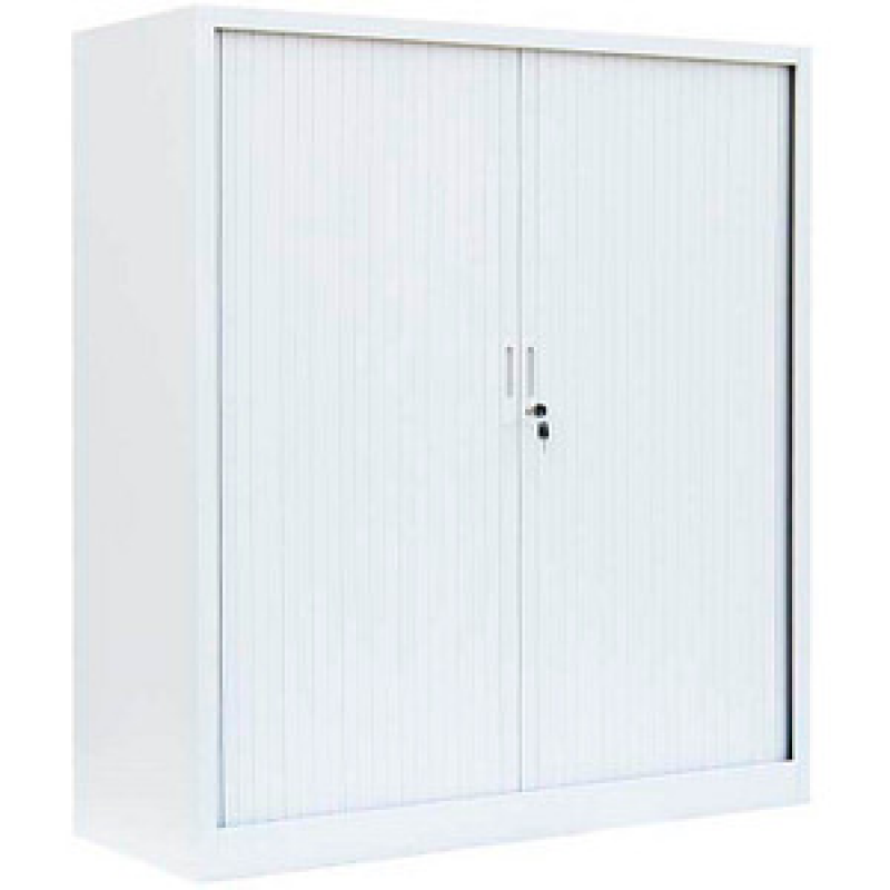 LÜLLMANN Schiebetürenschrank, 555147 signalweiß 2 Fachböden 120,0 x 45,7 x 135,0 cm – Bild 1 von 3