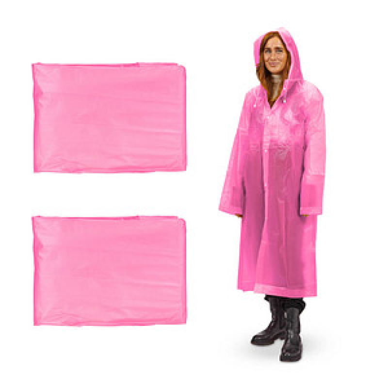relaxdays unisex Regenmantel pink Einheitsgröße 2 St. – Bild 1 von 7