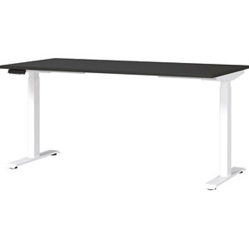 GERMANIA JET höhenverstellbarer Schreibtisch grafit rechteckig, T-Fuß-Gestell weiß 160,0 x 80,0 cm – Bild 1 von 6