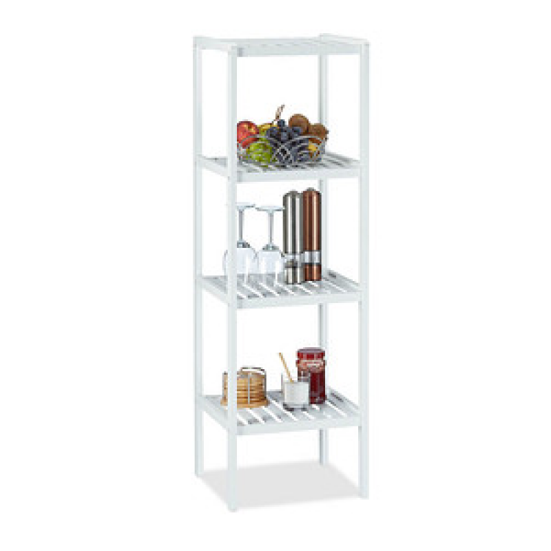 relaxdays Badregal weiß 34,5 x 33,0 x 110,0 cm – Bild 1 von 7