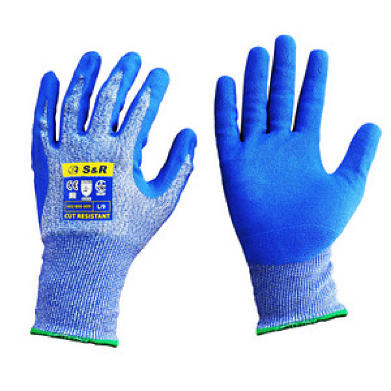 S&R unisex Arbeitshandschuhe blau Größe 9, 1 Paar – Bild 1 von 7
