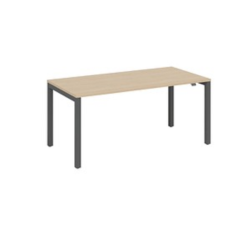 fm Catro Schreibtisch ahorn, anthrazit metallic rechteckig, 4-Fuß-Gestell grau 160,0 x 80,0 cm – Bild 1 von 4