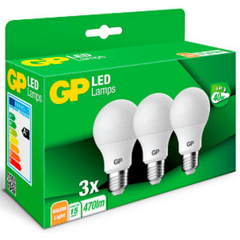 GP LED-Lampen Classic A60 E27 4,8 W matt, 3 St. – Bild 1 von 2