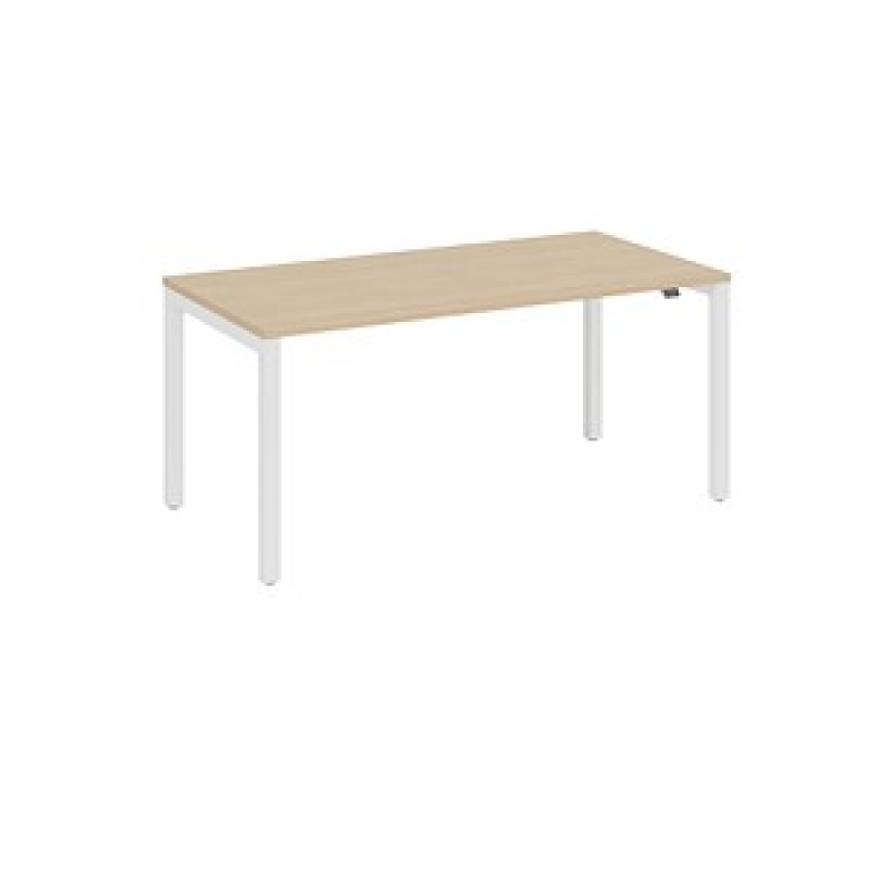 fm Catro Schreibtisch ahorn, verkehrsweiß rechteckig, 4-Fuß-Gestell weiß 180,0 x 80,0 cm – Bild 1 von 4