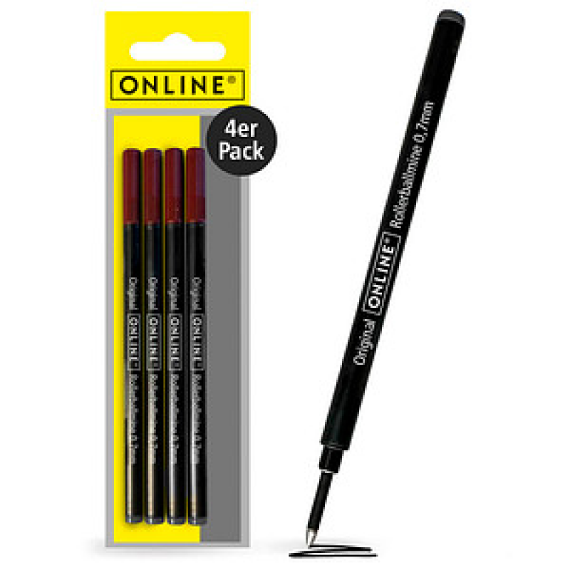 ONLINE® Rollerball-Minen Gelschreiberminen schwarz 0,7 mm 4 St. – Bild 1 von 7